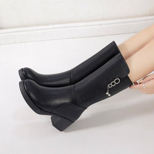 boots womens retro buckle leather handmade pu mid-calf booties women high cowboy fashion femmes botas mujer, Black
boots womens retro buckle leather handmade pu mid-calf booties women high cowboy fashion femmes botas mujer, Black