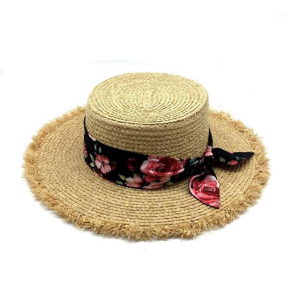 women summer beach hat girls floppy raffia straw hat floral printed band natural raffia boater straw with tassel brim1, Blue;gray
women summer beach hat girls floppy raffia straw hat floral printed band natural raffia boater straw with tassel brim1, Blue;gray