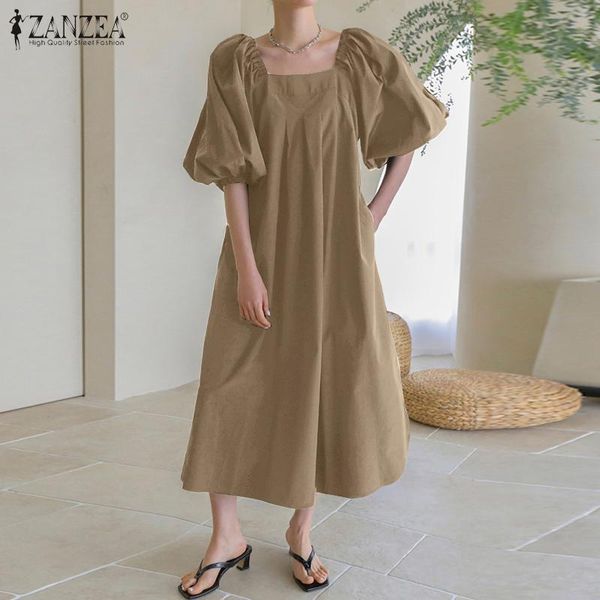 stylish women square collar puff sleeve long dress zanzea summer vintage party sundress bohemian solid vestido robe femme, Black;gray
stylish women square collar puff sleeve long dress zanzea summer vintage party sundress bohemian solid vestido robe femme, Black;gray