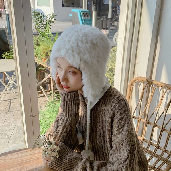 2019 women hats real rabbit hair earmuffs plus velvet cap winter snow and cold to keep warm hat girl fur ball pom pom cap, Blue;gray
2019 women hats real rabbit hair earmuffs plus velvet cap winter snow and cold to keep warm hat girl fur ball pom pom cap, Blue;gray