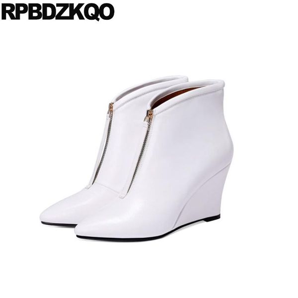 boots ladies booties 2021 fall ankle short wedge front zipper white shoes women winter high heel pointed toe, Black
boots ladies booties 2021 fall ankle short wedge front zipper white shoes women winter high heel pointed toe, Black