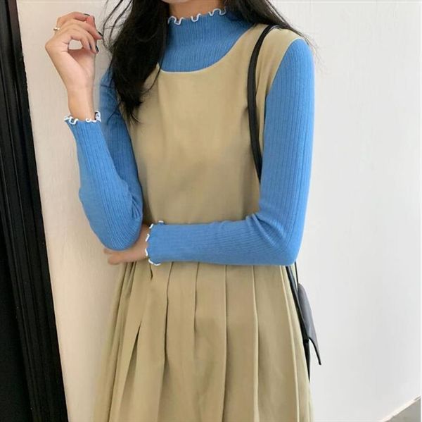 women t shirts autumn women knitted long sleeve turtleneck slim ruffles t shirt drop shipping good quality, White
women t shirts autumn women knitted long sleeve turtleneck slim ruffles t shirt drop shipping good quality, White
