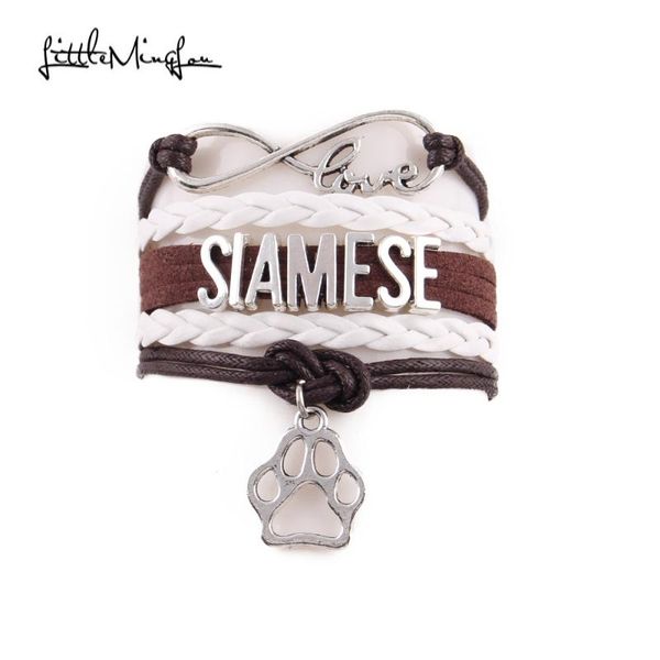 charm bracelets little minglou 4 colors infinity love siamese cat bracelet pet leather wrap men & bangles for women jewelry, Golden;silver
charm bracelets little minglou 4 colors infinity love siamese cat bracelet pet leather wrap men & bangles for women jewelry, Golden;silver