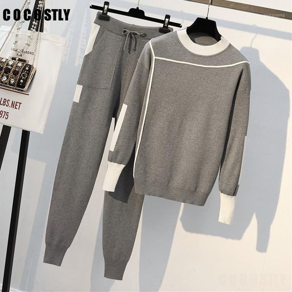 2 pieces set women knitted pullovers sweater elastic waist pencil pants suits winter tracksuits women two piece outfits clothes1, Gray
2 pieces set women knitted pullovers sweater elastic waist pencil pants suits winter tracksuits women two piece outfits clothes1, Gray