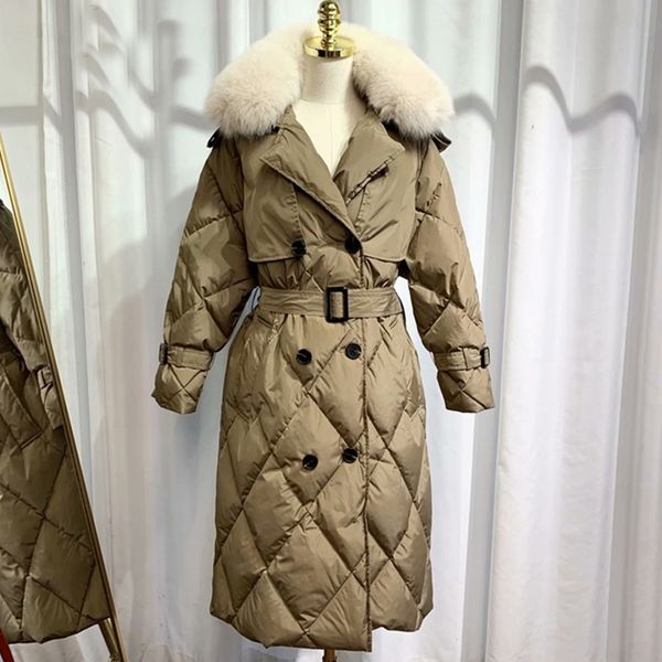 fitaylor winter large artificial long jacket white duck down parka women warm snow double breasted sash tie up down coat, Black
fitaylor winter large artificial long jacket white duck down parka women warm snow double breasted sash tie up down coat, Black