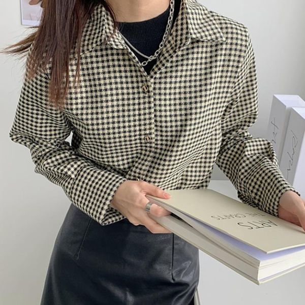 women's blouses & shirts spring autumn long sleeve plaid shirt women office lady and blouse blusas turn-down collar casual clothes muj, White
women's blouses & shirts spring autumn long sleeve plaid shirt women office lady and blouse blusas turn-down collar casual clothes muj, White