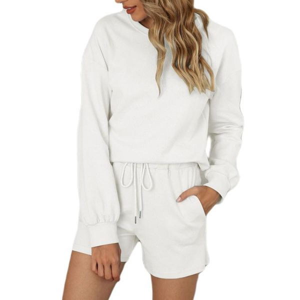 women pajamas two-piece set pure cotton solid color home wear with pockets long sleeve + shorts, White;red
women pajamas two-piece set pure cotton solid color home wear with pockets long sleeve + shorts, White;red