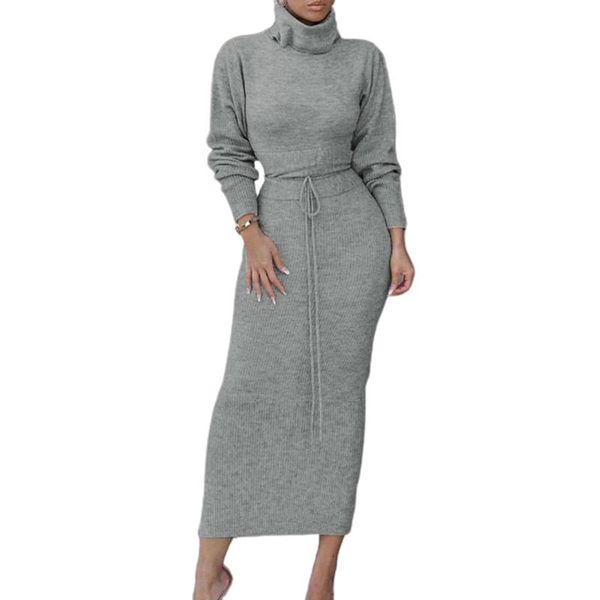 women autumn winter sweater pullover long sleeve turtleneck maxi bodycon skirt two piece set women outfit knit sweater dress set, Gray
women autumn winter sweater pullover long sleeve turtleneck maxi bodycon skirt two piece set women outfit knit sweater dress set, Gray