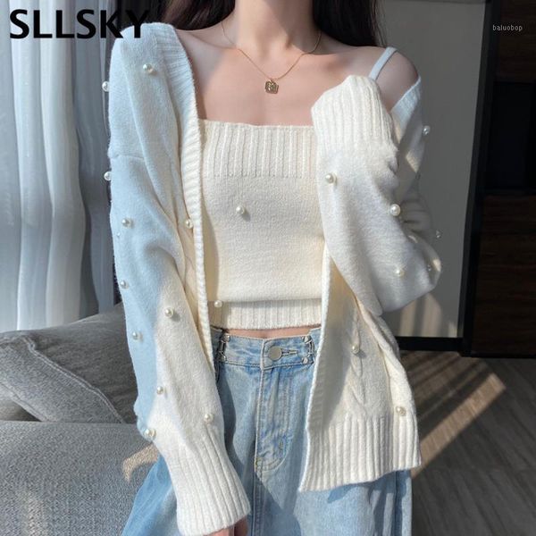 sllsky pearl knitted cardigans women 2 piece set autumn 2020 new sweet outside loose elegant fashion female white sweater coat1
sllsky pearl knitted cardigans women 2 piece set autumn 2020 new sweet outside loose elegant fashion female white sweater coat1
