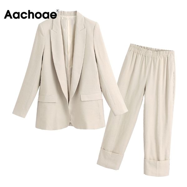 aachoae solid two piece office wear suit blazer set women long sleeve suit jacket coat with high waist wige leg cuff trousers t200702, White
aachoae solid two piece office wear suit blazer set women long sleeve suit jacket coat with high waist wige leg cuff trousers t200702, White