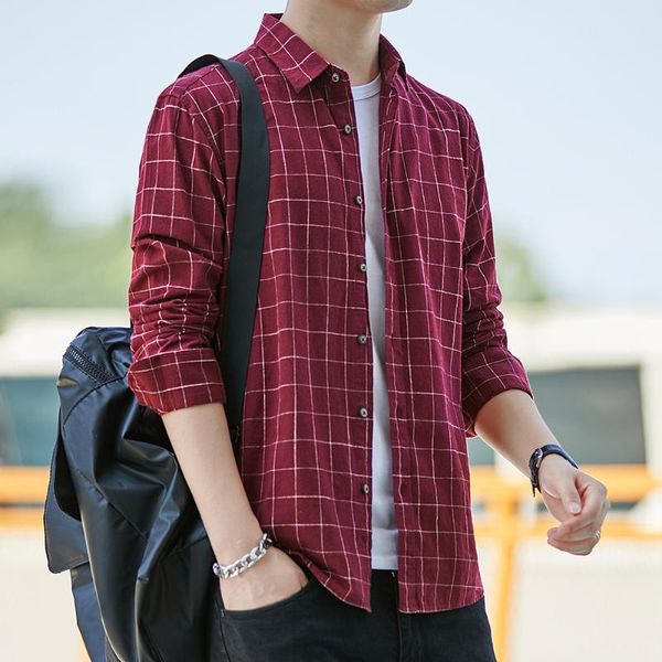 men plaid shirt good quality smil casual long sleeve shirt japanese men's cotton, White;black
men plaid shirt good quality smil casual long sleeve shirt japanese men's cotton, White;black