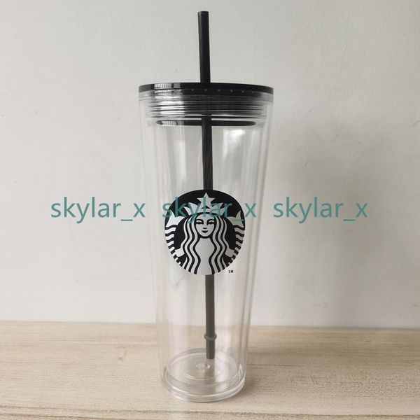 24oz/710ml starbucks tumblers black straw double plastic straw cup with large capacity coffee cups gift mug
24oz/710ml starbucks tumblers black straw double plastic straw cup with large capacity coffee cups gift mug