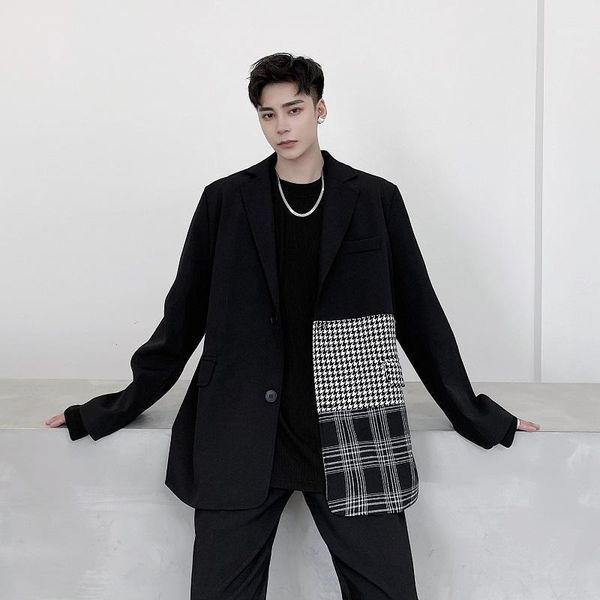 men's suits & blazers men plaid splice retro casual loose suit jacket male japan korea streetwear vintage coat outerwear1, White;black
men's suits & blazers men plaid splice retro casual loose suit jacket male japan korea streetwear vintage coat outerwear1, White;black
