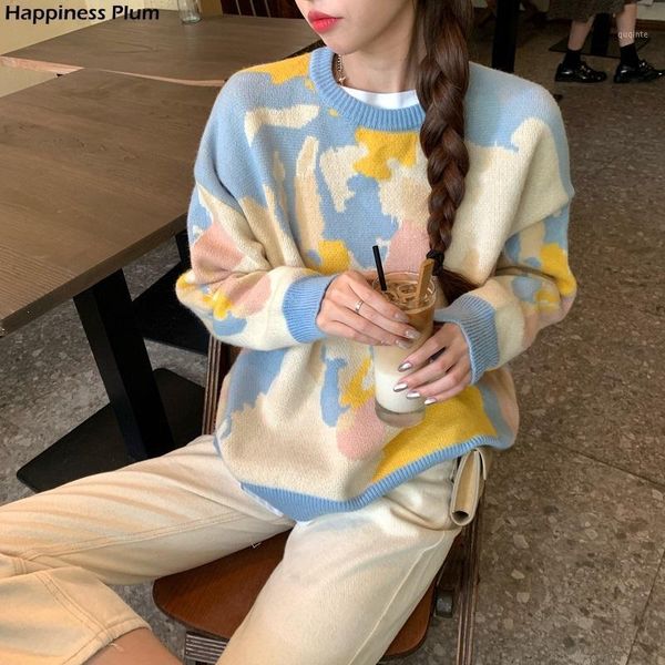 women knitted cute fashion loose sweater spring autumn v-neck lantern sleeve embroidery floral harajuku female cardigan1, White 
women knitted cute fashion loose sweater spring autumn v-neck lantern sleeve embroidery floral harajuku female cardigan1, White