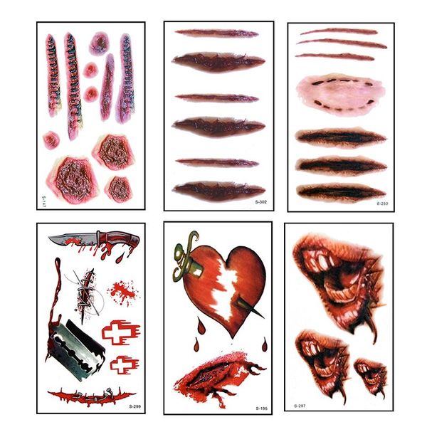 6шт хэллоуин кровавая рана татуировки наклейки tattoo trick страшные водонепроницаемые временные татуировки diy поддельные татуировки хэллоу
6шт хэллоуин кровавая рана татуировки наклейки tattoo trick страшные водонепроницаемые временные татуировки diy поддельные татуировки хэллоу