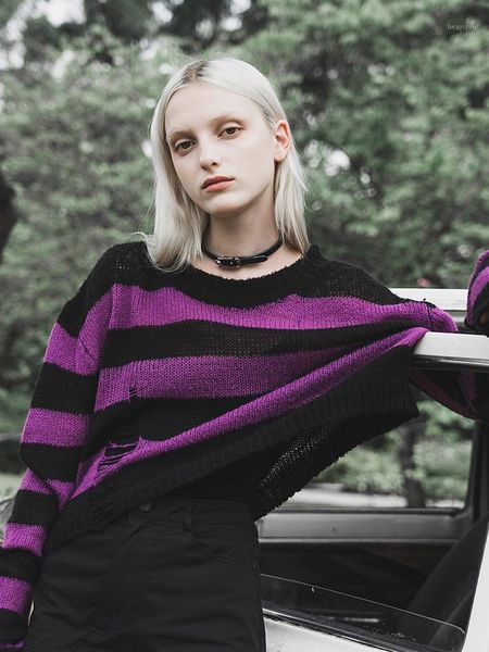 punkrave women's punk style autumn long sleeves blouse loose round neck hole striped asymmetrical female sweater1, White;black
punkrave women's punk style autumn long sleeves blouse loose round neck hole striped asymmetrical female sweater1, White;black