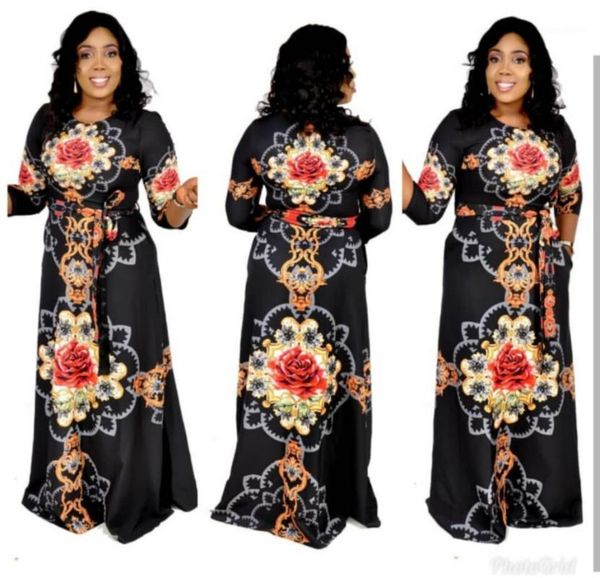 2019 new arrival spring and autumn african women beauty plus size printing long dress l-xl1, Red 
2019 new arrival spring and autumn african women beauty plus size printing long dress l-xl1, Red