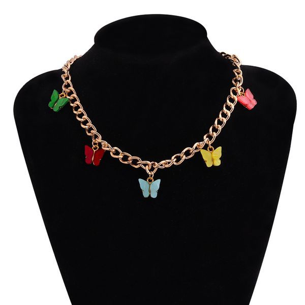 candy color resin butterfly pendent necklace for women 2021 gold plated thick chains short necklace fashion jewelry gift statement chokers, Golden;silver
candy color resin butterfly pendent necklace for women 2021 gold plated thick chains short necklace fashion jewelry gift statement chokers, Golden;silver