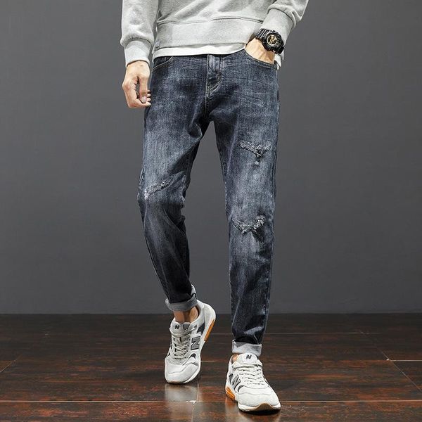 japanese style fashion men jeans elastic slim ripped denim trousers streetwear patchwork vintage designer hip hop pencil pants, Blue
japanese style fashion men jeans elastic slim ripped denim trousers streetwear patchwork vintage designer hip hop pencil pants, Blue
