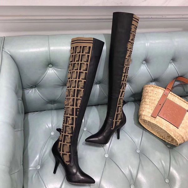 fashion luxury women high heel stretch-knit sock boots 22 inches over the knee boots breathable elastic ladies winter boots size 35-41, Black
fashion luxury women high heel stretch-knit sock boots 22 inches over the knee boots breathable elastic ladies winter boots size 35-41, Black