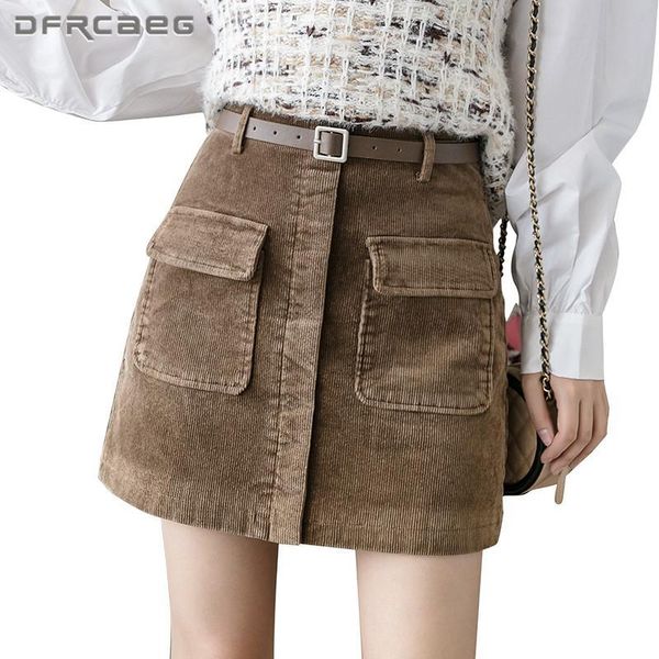 khaki autumn winter corduroy women pencil skirt high waist korean casual short a-line skirts with belt female faldas saias kg-724, Black
khaki autumn winter corduroy women pencil skirt high waist korean casual short a-line skirts with belt female faldas saias kg-724, Black
