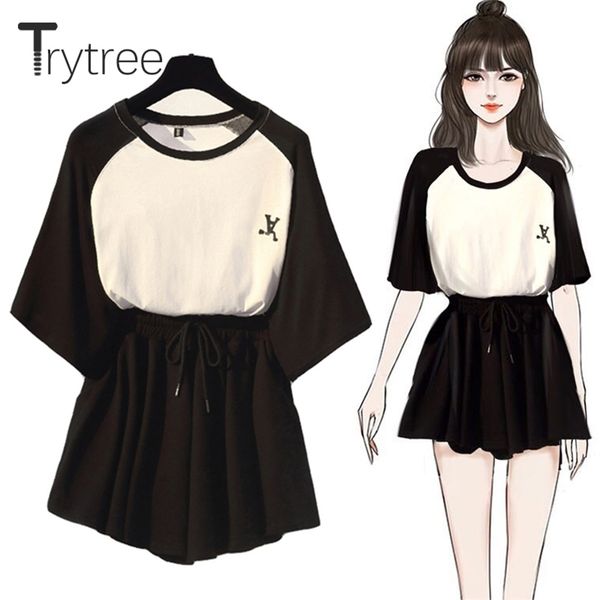 trytree summer women two piece set casual o-neck + shorts skirts elastic waist drawstring pockets thin suit set 2 piece set t200701, White
trytree summer women two piece set casual o-neck + shorts skirts elastic waist drawstring pockets thin suit set 2 piece set t200701, White