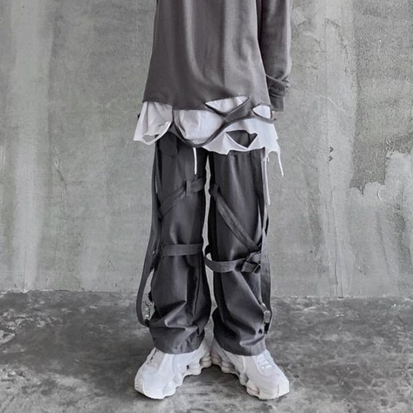 2021 men lace ribbons up hip hop cargo street straight vintage korean-style man pants loose leg gout transport 7liw, Black
2021 men lace ribbons up hip hop cargo street straight vintage korean-style man pants loose leg gout transport 7liw, Black