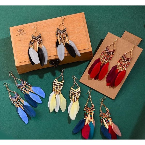 cr jewelry popular fan-shaped tassel feather earrings women's long bohemian pearl european and american dangle earrings zfgsu, Silver
cr jewelry popular fan-shaped tassel feather earrings women's long bohemian pearl european and american dangle earrings zfgsu, Silver