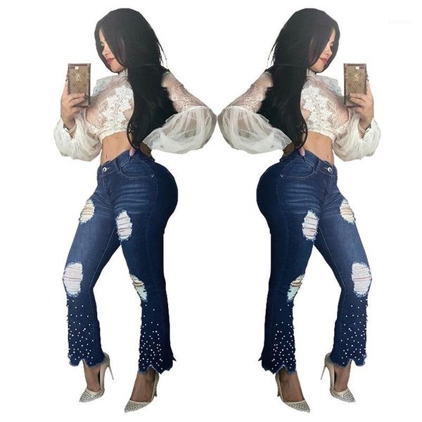women jeans women's high waist jeans button tassel pants trousers bell-bottom pants embroidered flares full length cotton1, Blue 
women jeans women's high waist jeans button tassel pants trousers bell-bottom pants embroidered flares full length cotton1, Blue