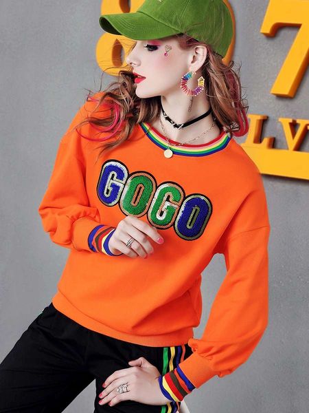nter plush long sleeve large sweater 2020 new foreign style women's european t-shirt e527, Black
nter plush long sleeve large sweater 2020 new foreign style women's european t-shirt e527, Black