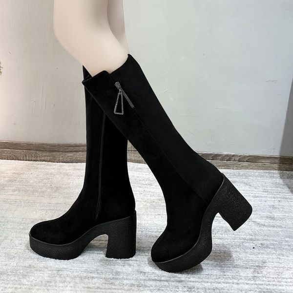 lucyever fashion crystal zipper super high heels in knee height thick platform boots woman suede shoes fake women's zxge, Black
lucyever fashion crystal zipper super high heels in knee height thick platform boots woman suede shoes fake women's zxge, Black