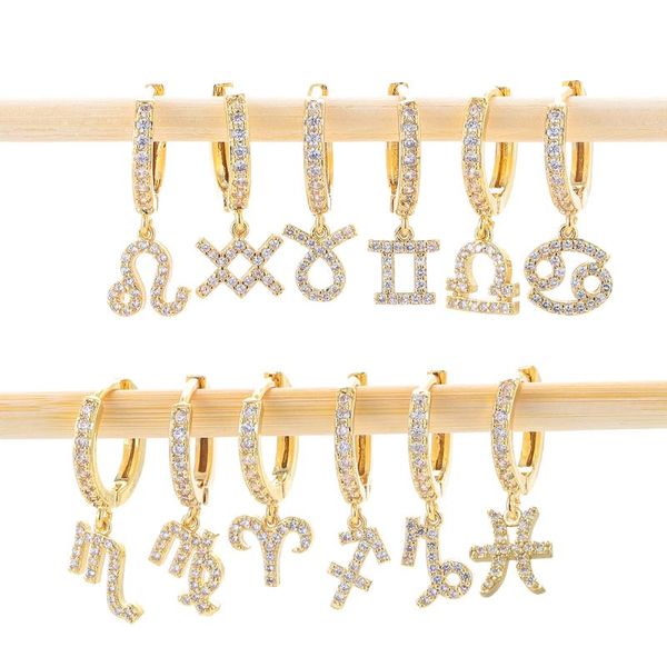 hoop & huggie eyika 1 piece twelve constellations small drop earring micro inlay zircon gold silver plated fashion jewelry 2021, Golden;silver
hoop & huggie eyika 1 piece twelve constellations small drop earring micro inlay zircon gold silver plated fashion jewelry 2021, Golden;silver