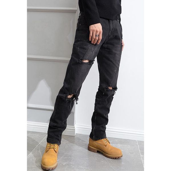 men's jeans europe and the united states pants zipper hole men ripped slacks hip high street trend, Blue
men's jeans europe and the united states pants zipper hole men ripped slacks hip high street trend, Blue