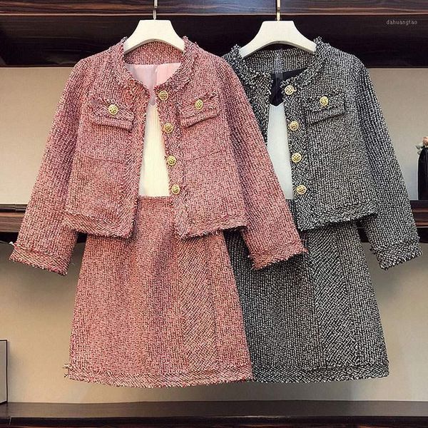 2020 autumn and winter new fashion temperament woolen suit plus size women's l-4xl pink black female 2-piece set1, Gray
2020 autumn and winter new fashion temperament woolen suit plus size women's l-4xl pink black female 2-piece set1, Gray