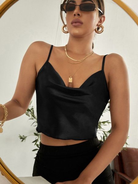 satin cowl neck cami f9qk#, White
satin cowl neck cami f9qk#, White