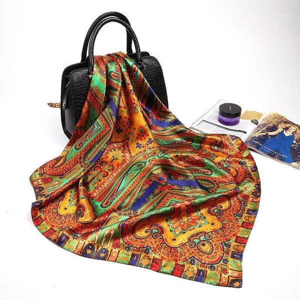 scarves fashion silk satin hijab scarf for women printed kerchief hair scarfs female 90cm*90cm square shawl wraps neck ladies1, Blue;gray
scarves fashion silk satin hijab scarf for women printed kerchief hair scarfs female 90cm*90cm square shawl wraps neck ladies1, Blue;gray