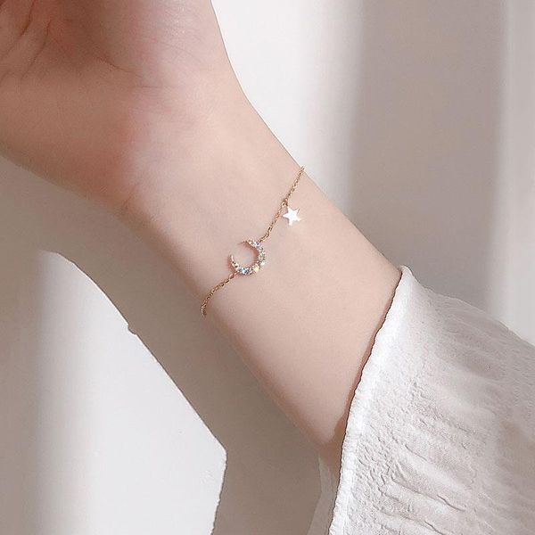 sweet s925 stamp silver color moon star charm bracelet dainty micro cubic zircon pendant bracelet for women gifts jewelry s-b342, Black
sweet s925 stamp silver color moon star charm bracelet dainty micro cubic zircon pendant bracelet for women gifts jewelry s-b342, Black