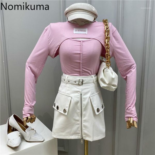nomikuma letters long sleeve o-neck short pullover t shirt + basic sling vest korean hollow-out women 2 pieces outfit 2020 6b1101, White
nomikuma letters long sleeve o-neck short pullover t shirt + basic sling vest korean hollow-out women 2 pieces outfit 2020 6b1101, White