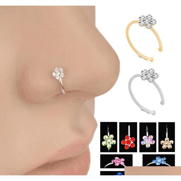 women fashion jewelry ring crystal flowers charm nose ring body jewelry gift wholesale sukfz, Silver
women fashion jewelry ring crystal flowers charm nose ring body jewelry gift wholesale sukfz, Silver
