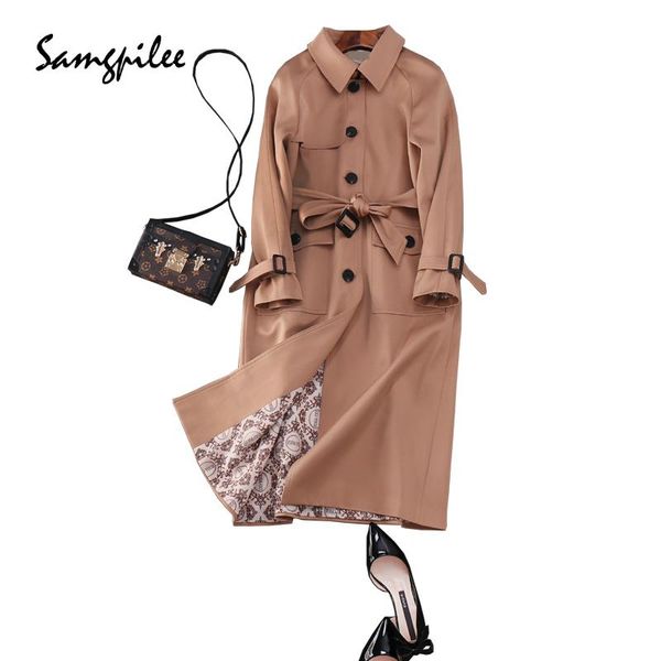 women's trench coats autumn and winter streetwear broadcloth full sleeve long turn-down collar single breasted slim solid women, Tan;black
women's trench coats autumn and winter streetwear broadcloth full sleeve long turn-down collar single breasted slim solid women, Tan;black