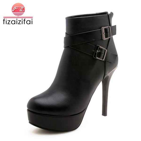 boots coolcept women short high heels winter woman shoes platform metal buckle ankle fashion footwear size 32-42, Black
boots coolcept women short high heels winter woman shoes platform metal buckle ankle fashion footwear size 32-42, Black