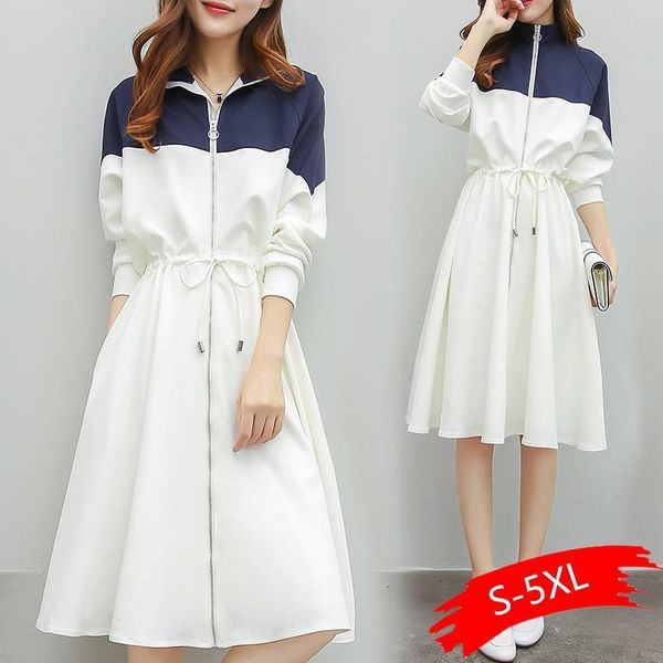 white navy drawstring dress women spring autumn plus size color-blocked long sleeve a-line pleated dresses casual korean vestido, Black;gray
white navy drawstring dress women spring autumn plus size color-blocked long sleeve a-line pleated dresses casual korean vestido, Black;gray