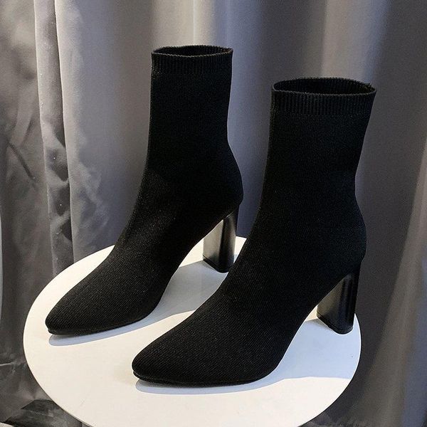 boots 2021 fashion women's high heel shoes sock knitting winter ankle booties female woman botas zapatos para mujer, Black
boots 2021 fashion women's high heel shoes sock knitting winter ankle booties female woman botas zapatos para mujer, Black