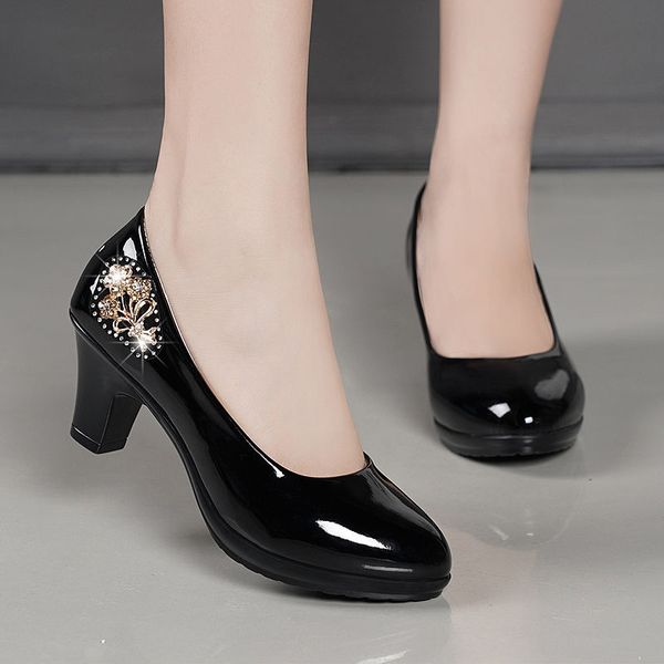women fashion classic round toe black pu leather square heel pumps for office lady cool wine red stylish shoes a6960
women fashion classic round toe black pu leather square heel pumps for office lady cool wine red stylish shoes a6960