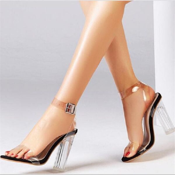 sandals plus size 35-43 women open toed transparent pvc crystal high heels shoes woman star style ankle strap gladiator, Black
sandals plus size 35-43 women open toed transparent pvc crystal high heels shoes woman star style ankle strap gladiator, Black