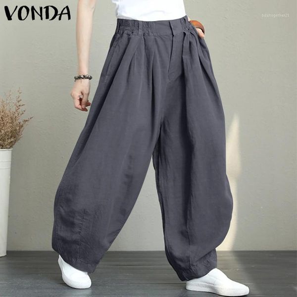women's pants & capris vonda wide leg trousers autumn women vintage elastic waist solid palazzo casual cotton linen pantalon loose long, Black;white
women's pants & capris vonda wide leg trousers autumn women vintage elastic waist solid palazzo casual cotton linen pantalon loose long, Black;white