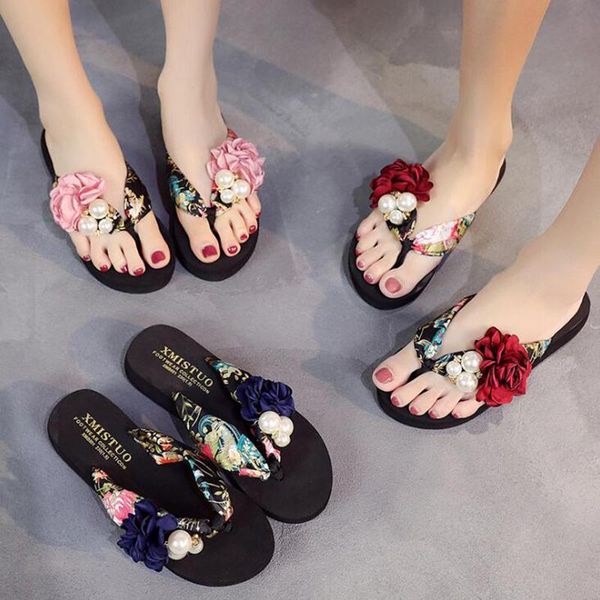 slippers summer beach flip flops women's sandals handmade flowers casual clip flat outside wearing shoes c587, Black
slippers summer beach flip flops women's sandals handmade flowers casual clip flat outside wearing shoes c587, Black