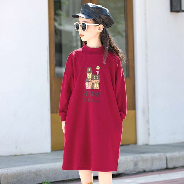 girls' 2020 new autumn drs korean version zhongda sweater skirt casual t-shirt children's wear d357, Red;yellow 
girls' 2020 new autumn drs korean version zhongda sweater skirt casual t-shirt children's wear d357, Red;yellow