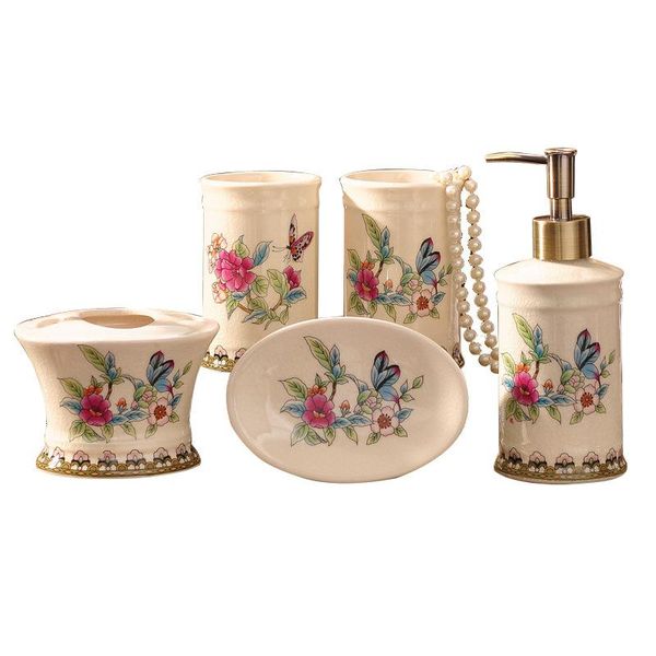 bath accessory set creative ceramic bathroom wash five pieces of american articles wedding gift
bath accessory set creative ceramic bathroom wash five pieces of american articles wedding gift