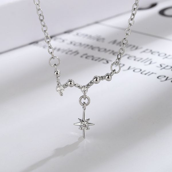 925 sterling silver same six hexagram constellation clavicle chain female simple glitter diamond m word star tassel necklace
925 sterling silver same six hexagram constellation clavicle chain female simple glitter diamond m word star tassel necklace